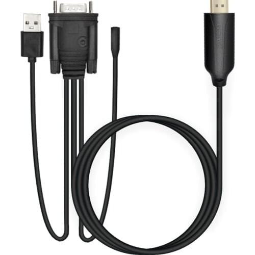 1.8m Original HD 1080P MINI HDMI to VGA Converter With Audio HDMI2VGA Video Box Adapter For Xbox360 PC DVD PS3 PS4