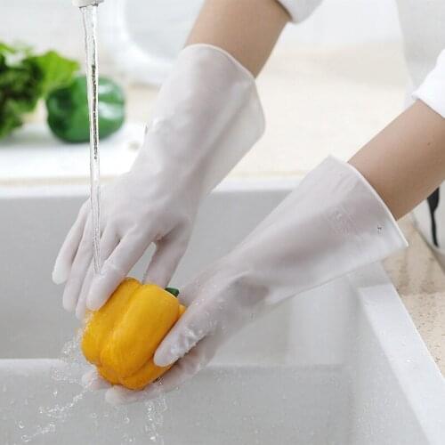 1Pair Kitchen Dish Washing Gloves Household Dishwashing Gloves Rubber Gloves for Washing Clothes Cleaning Gloves Dishes QA 191