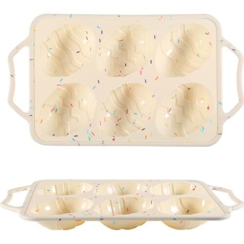 1pcs Cake Mold 6 Slot Egg Shape Fondant Chocolate Mould Silicone Flexible DIY Baking Mold Kitchen Accessory