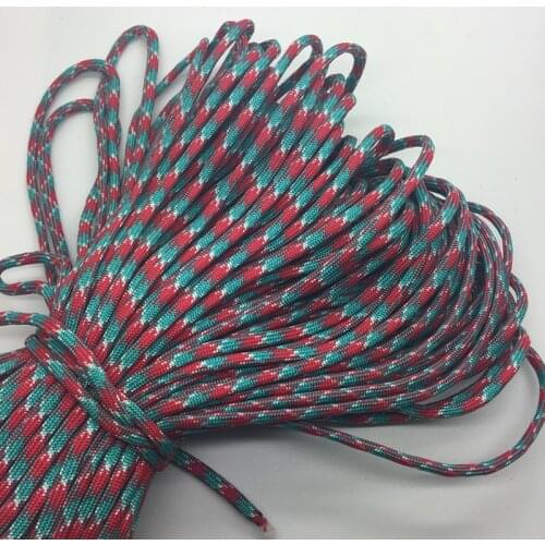 10yards/Lot Mix color Paracord Bracelets Rope 7 Strand Parachute Cord CAMPING HiKING Light blue+Red
