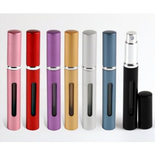 12 X Mini Cute 5ml aluminum perfume bottle 5cc metal aluminum perfume atomizer Black gold silver blue red purple Pink