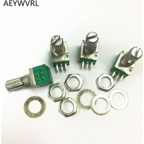 6PIN stereo/pa/sealing potentiometer 10K B10K 100K B100K 20K B20K 5K B5K 50K B50K 15mm R09 B10K B5K Double Rotary Potentiometer
