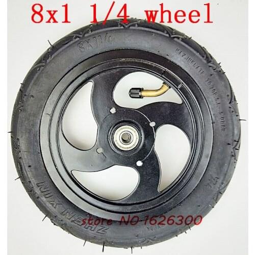8x1 1/4 tyre 32mm Width Inflated Tube With Aluminium Alloy Hub fit Kickscooter Scooter Wheel Size Wheel 8" Pneumatic Wheel