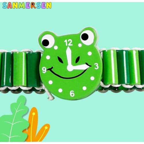 9 pcs Wooden Handicrafts Watches Toys For Children Learning & Education Multicolour Cartoon Watches Party Favors Kids Safe Gifts