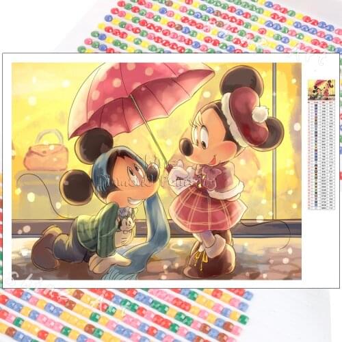 Diamond Painting Disney Mickey and Minnie Mouse 5D DIY Full Drill Cartoon Art Characters Mosaic Rhinestone Kit Home Decoration