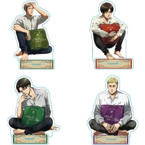 Anime Attack on Titan Eren Jager Mikasa Ackerman Armin Arlert Erwin Smith Acrylic Stand Figure Model Plate Toys Desktop Decor