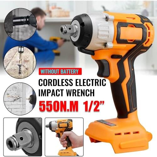 550N.m Electric Brushless Cordless Impact Wrench Rechargeable 1/2'' Socket Wrench Power Tool LED Light for 18V Makita Battery