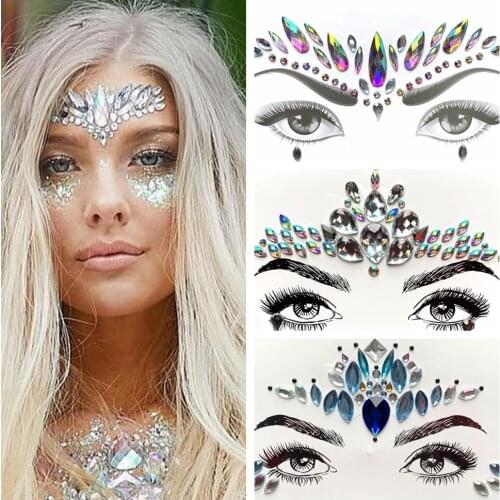 Bohemia Flash Eye Tattoos Sticker Gems Face Jewelry Paste Easy To Use Makeup Tools For Party Show Womens Fashion Eye Decoration