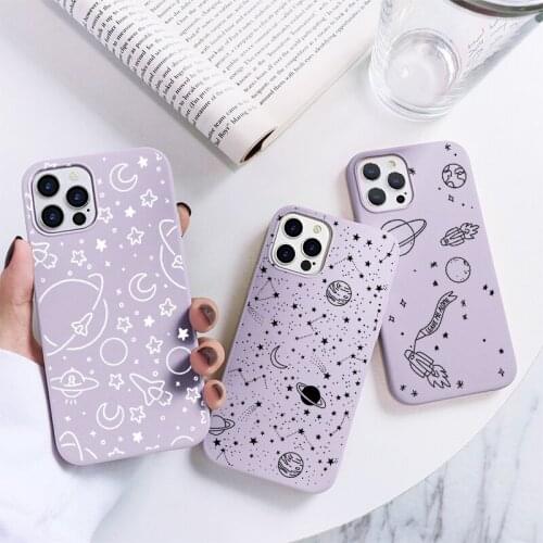 Outer Space Fashion Universe Phone Case For iPhone X XR 7 8 6 6S 5 5S SE 2020 Plus XS 11 12 Mini Pro MAX Soft TPU Matte Star Bag