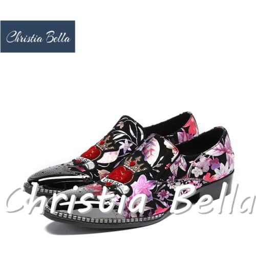 Christia Bella Leather Flat Casual Shoes Party Wedding Shoes Man Luxury Suede Slippers Men Loafers Slip On Stage Dance Shoes