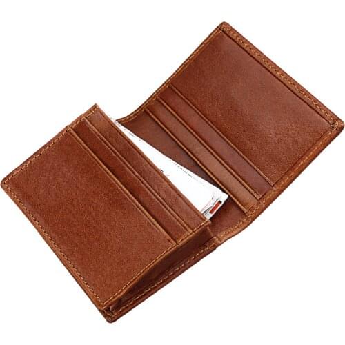 Genuine Leather Business Name Cards Holders Men Vintage Cards Package Crazy Horse Short Style Bag Credit Card Holder TW2731