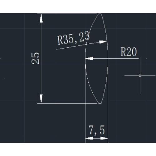 Double Convex Lens Optical Glass K9 Material Diameter 25mm Focal Length 25mm Prism Lens Customization