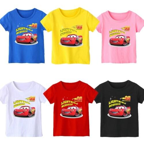 2020 New Summer 95 cars Boy T Shirt Cotton Short Sleeve T-shirt Print Childrens Cartoon Kids girls Childs Clothes