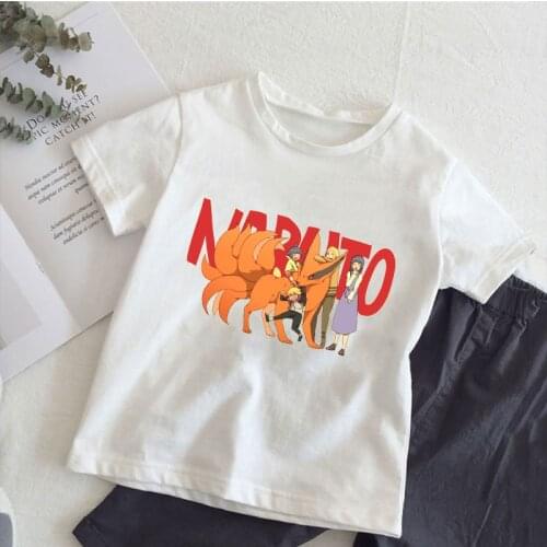 Narutos Manga T-Shirts for Kids Anime Uzumaki Naruto Kurama Print Clothes Tee Unisex Tops Boys and Girls T Shirts Kid Streetwear
