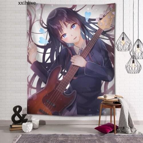 Custom Tapestry Japanese Anime K-ON! Printed Large Wall Tapestries Hippie Wall Hanging Bohemian Wall Art Decoration Room Decor
