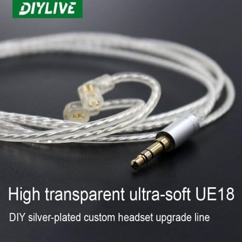 HIFI high transparent ultra soft UE18 DIY silver plated custom high-end headphone upgrade line