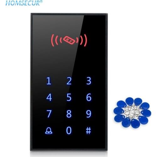 HOMSECUR Door RFID Proximity Reader Access Control Keypad With 10 ID Cards Keyfobs