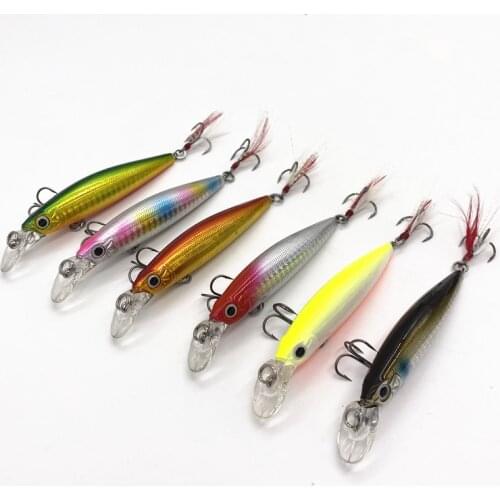 10cm/10g Artificial Minnow Baits Fishing Lures Iscas Carp Fishing Feather Hooks Wobbler leurre Peche De Pesca Wobbler Crankbait