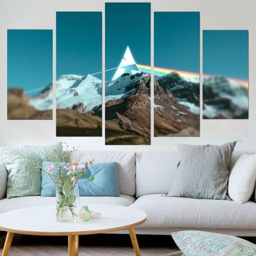 5 Pieces Wall Art Canvas Painting Landscape Poster Hills Modern Home Decoration Pictures Living Room Framework Modular