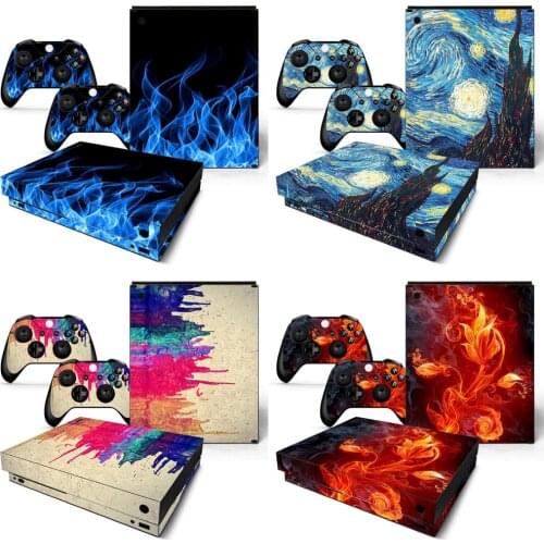 Cool design For XB OX ONE X console sticker 2 controllers sticker for X BOX ONE X vinyl sticker for x box one X skin sticker