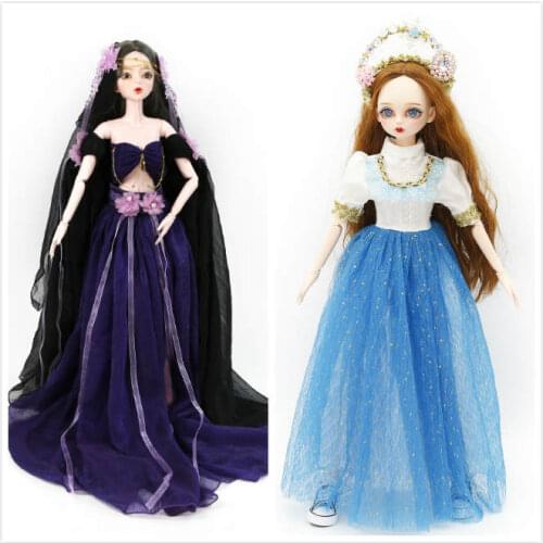 Handmade customized BJD doll 1/3 Female Plastic fashion doll 56cm joint movable doll selling with dress and wig