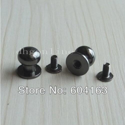 Lot 25 Head Button Stud Screwback spot For Snap Screw Chicago nail 12mm or 1/2" Nickle black