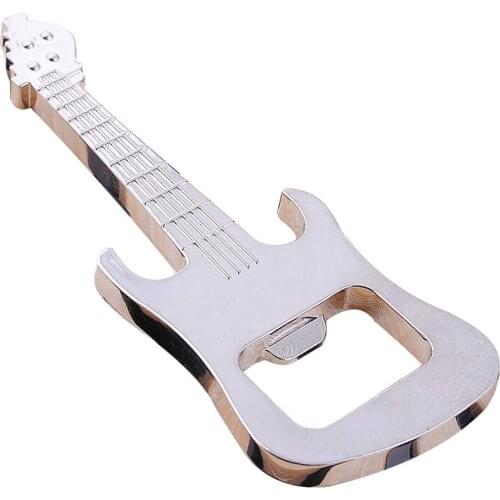 Creative Zinc Alloy Beer Guitar Bottle Opener Can Opener Bottle Opener Keychain Keyring Key Chain Key Kitchen Bar Tool 45a
