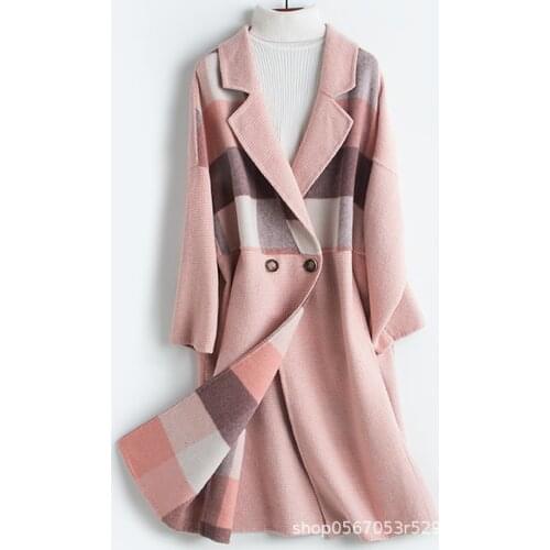 2020 New Wool Coat Women Korean Plaid Coat Double-sided Jacket Fashion Woolen Ladies Coats and Jackets Abrigo Mujer 887306 YY463