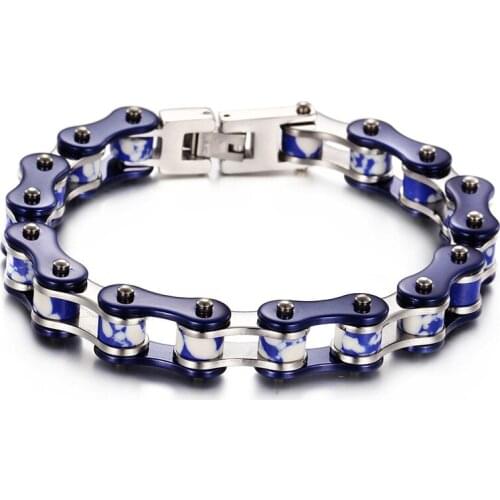 New jewelry wholesale Korean jewelry cycling chain fashion cool mens bracelet multi-color optional