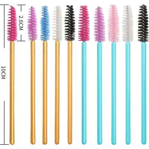 New Good Quality Disposable 50 Pcs/Pack Eyelash Eye Lash Makeup Brush Mini Mascara Wands Brush Eyelash Extension Tool
