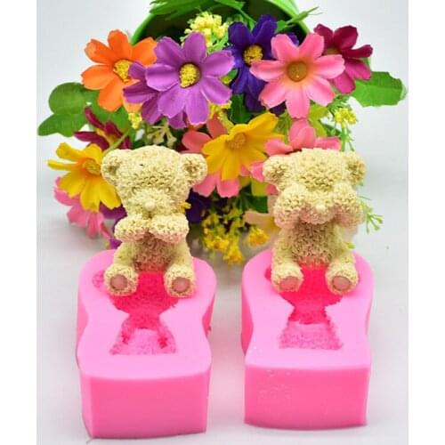New Cute Little Bear Silicone Decorating Fondant Mould Cake Decorating Silicone Chocolate Soap Mould Baking Tool Kitchen Tools
