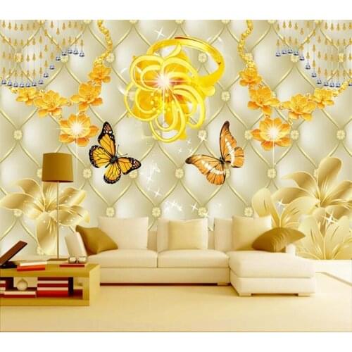 Beibehang Custom wallpaper 3d mural living room restaurant decoration painting diamond flower TV background wall paper 3D mural