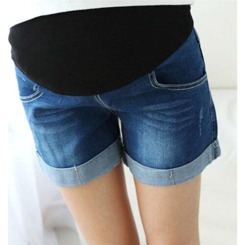 Maternity Clothes Jeans for Pregnant Women Pregnancy Shorts Low-waisted Loose Trousers Broken Hole Leggings Maternity
