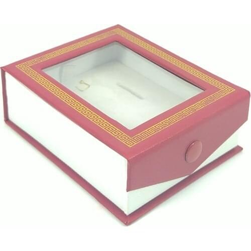 Ozer Box Glazed Front Magnet Red Necklace & Mini Set Box (In-House Sponge) 24 Pcs Pack