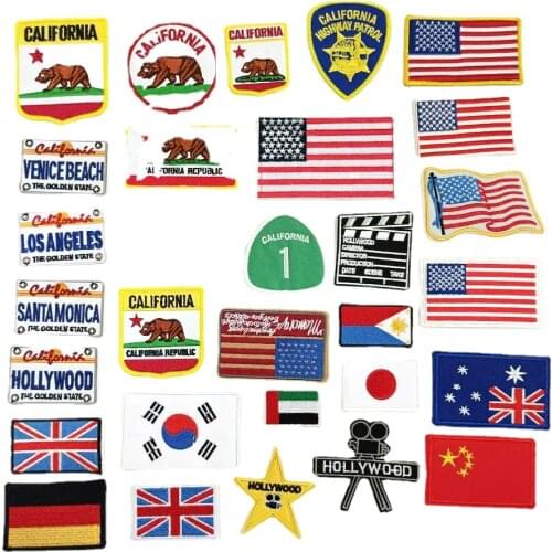 DIY iron-on embroidery national flag star Old Glory cartoon patches for clothing QR-21