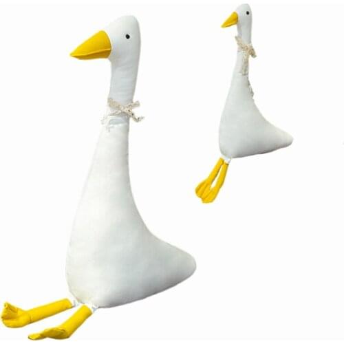 40/63cm Cute White Canvas Goose Toys Kawaii Soft Stuffed Animal Doll For Children Kids Birthday Gifts Sofa Home Decoration