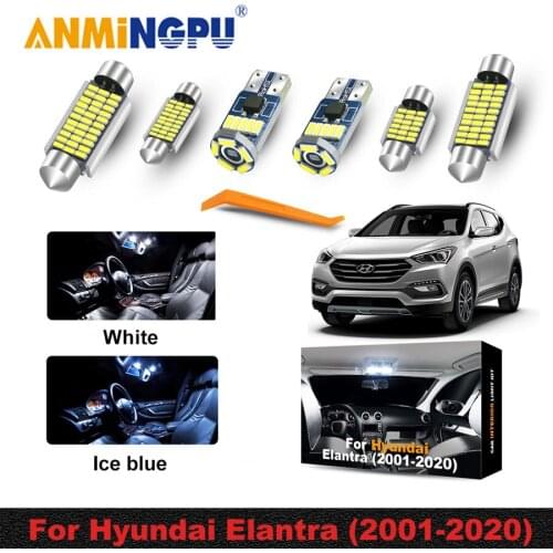 LED For Hyundai Elantra XD HD MD UD AD 2001-2020 Vehicle LED Interior Light Kit License Plate Map Trunk Lamp Car Bulb Canbus