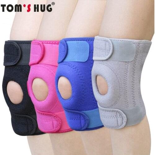 Toms Hug Bike Silica Gel Knee Protector Pads 1 Pcs Sports Breathable Hiking Running Basketball Knee Support with 4 Springs U