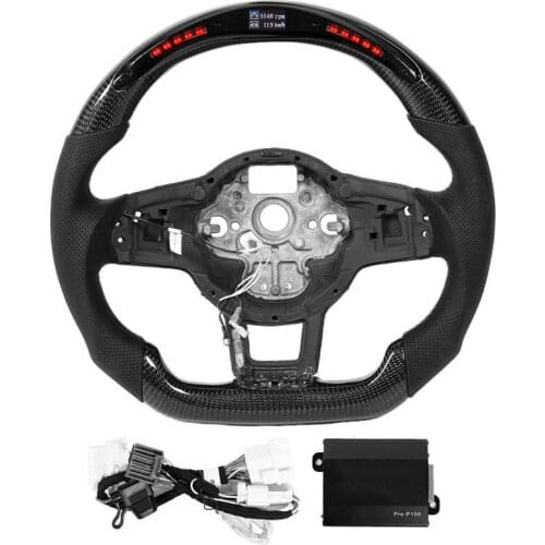 Carbon Fiber LED Shift Lights LCD Display Steering Wheel Fit for Volkswagen Golf MK7 Mk7.5 R Steering Wheel Hubs