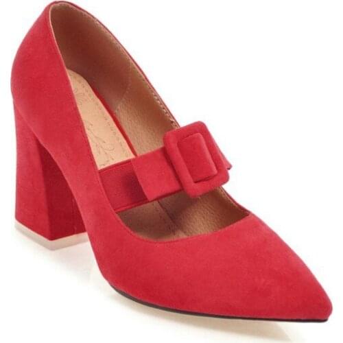 In the spring of 2018 thick with high with female fashion pointed mouth shallow super small size 312-46 shoes 1811