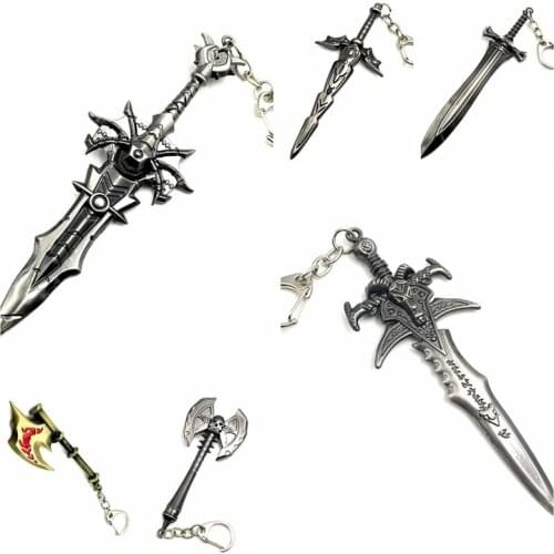Hot Movie Game Weapon Key Chain 12cm Axe Alloy Sword Keychains Men