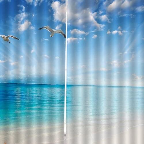 Practical Window Treatment Decorative Polyester Scenery 3D Printing Picture Blackout Curtain, 2 Panels/Set (59'W x 65'L)