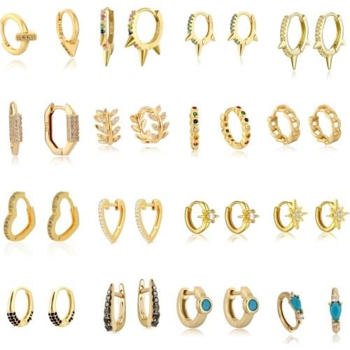 LOOXI Gold Silver Color Hoop Earrings for Women Small Simple Round Circle Huggies Ear Rings Steampunk Jewelry Accessories Gifts