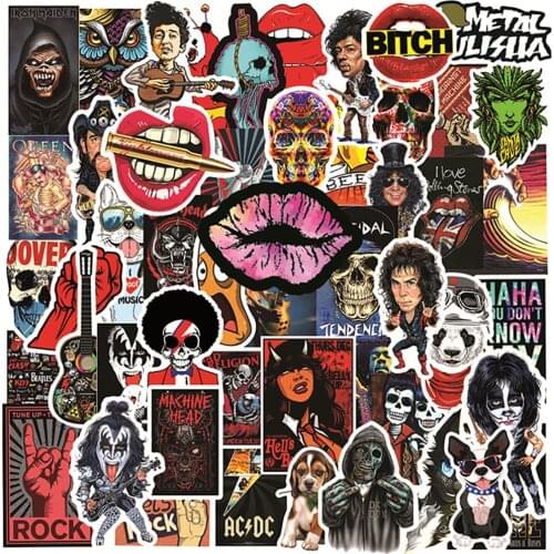 10/30/50PCS Rock Rock Graffiti Sticker Scooter Guitar Water Cup Trolley Case PVC Waterproof Sticker Wholesale