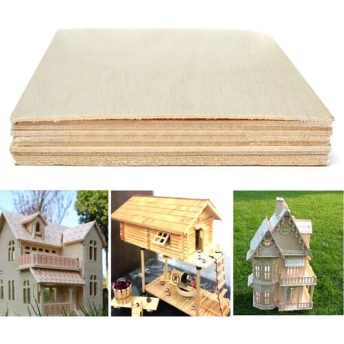10Pcs Wooden Plate Model Balsa Wood DIY House Ship Aircraft Light 100x100x1.5mm