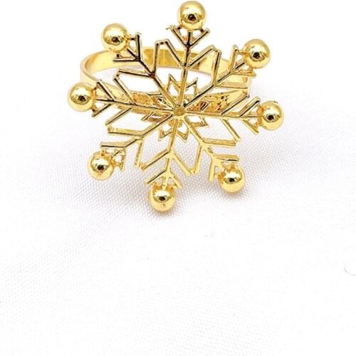 12PCS/Metal New Christmas Snowflake Napkin Ring Desktop Decoration Used for Cocktail Party, Wedding Banquet, Holiday Party