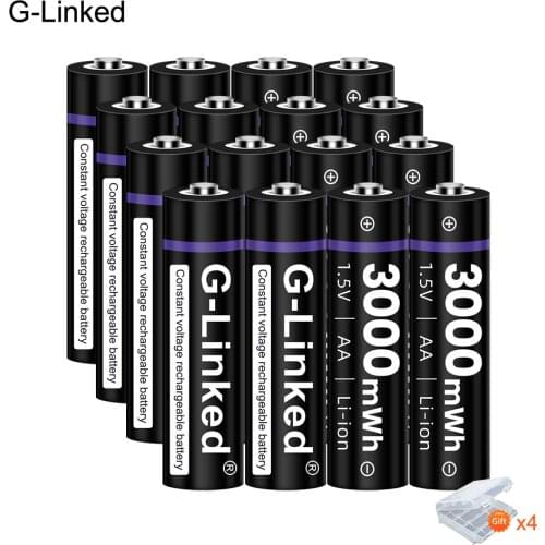 16PCS AA 1.5V Rechargeable 3000mWh Li-ion Battery Lithium Li-ion Batteria 1.5V for Shaver