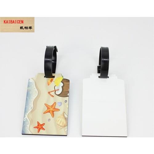200pcs/Lot Blank Sublimation MDF wooden luggage tags with punch hole transfer custom luggage tag DIY consumables both sides
