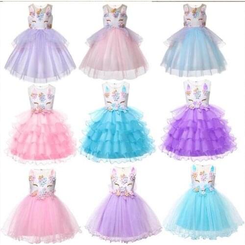 2019 Kids dresses for Summer girls tutu dress princess party print cupcake dress girls clothes for 2 6 10 vestido girls dresses