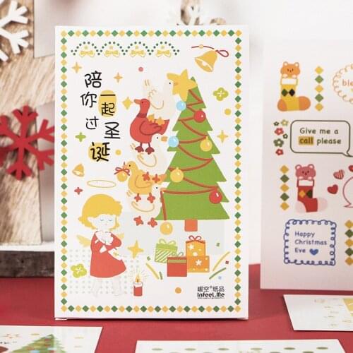 30 Pcs/Set Creative Spend Christmas With You Postcard DIY Greeting Card Message Card Birthday Letter Gift Card